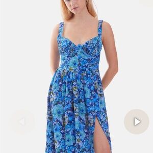For Love And Lemons Blue Floral Dress